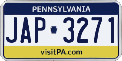 PA license plate JAP3271