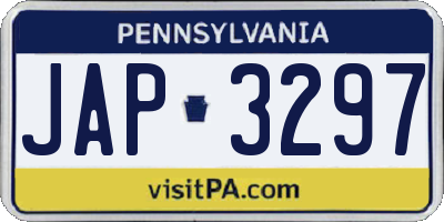 PA license plate JAP3297