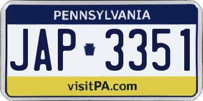 PA license plate JAP3351