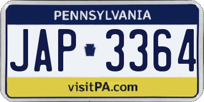 PA license plate JAP3364