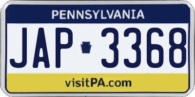 PA license plate JAP3368