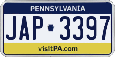 PA license plate JAP3397