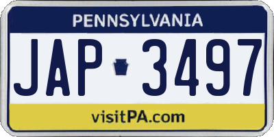 PA license plate JAP3497