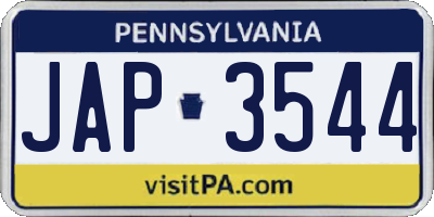 PA license plate JAP3544