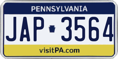 PA license plate JAP3564