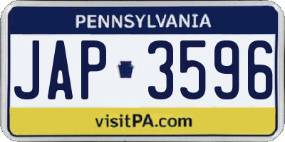 PA license plate JAP3596