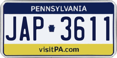 PA license plate JAP3611