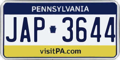 PA license plate JAP3644