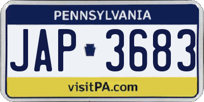 PA license plate JAP3683