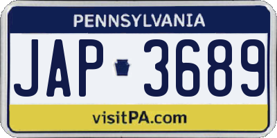 PA license plate JAP3689