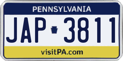 PA license plate JAP3811