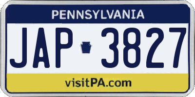 PA license plate JAP3827