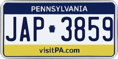 PA license plate JAP3859