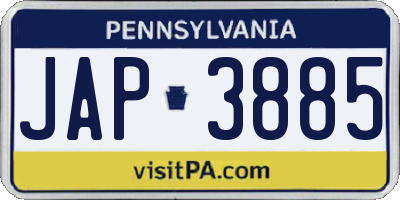 PA license plate JAP3885