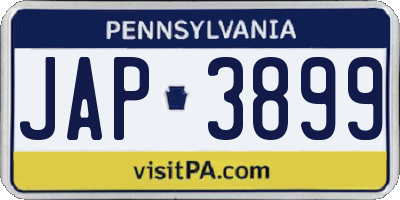 PA license plate JAP3899