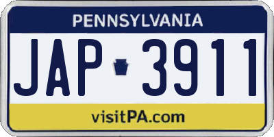 PA license plate JAP3911