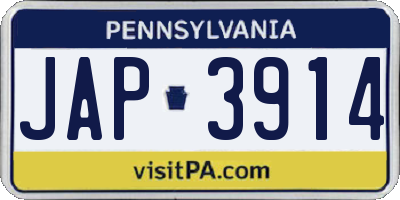 PA license plate JAP3914