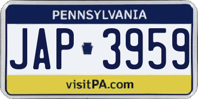PA license plate JAP3959