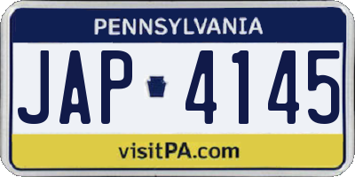 PA license plate JAP4145