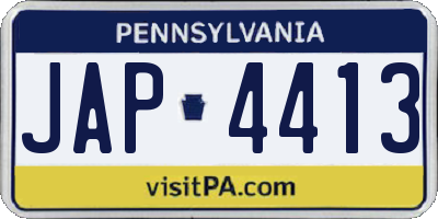 PA license plate JAP4413