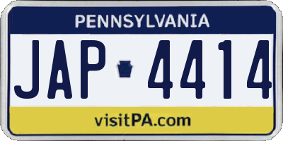 PA license plate JAP4414