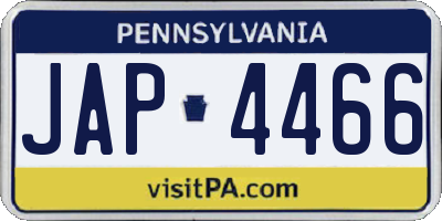 PA license plate JAP4466