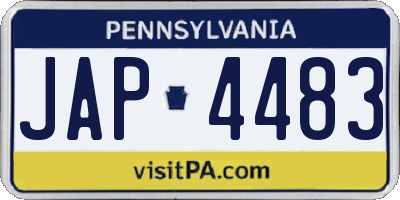 PA license plate JAP4483