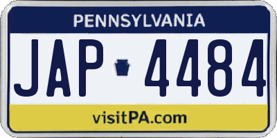 PA license plate JAP4484