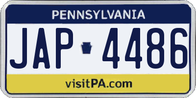 PA license plate JAP4486
