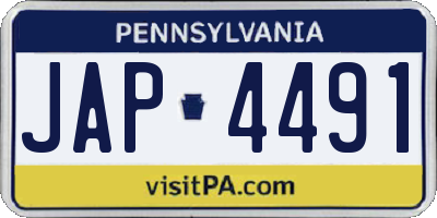 PA license plate JAP4491