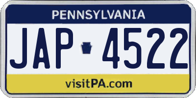 PA license plate JAP4522