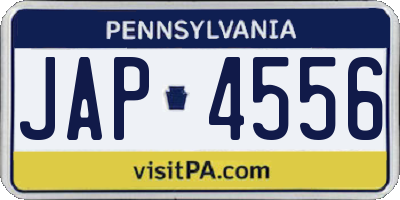 PA license plate JAP4556