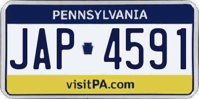PA license plate JAP4591