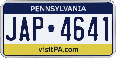 PA license plate JAP4641