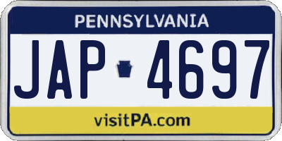 PA license plate JAP4697