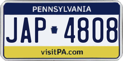 PA license plate JAP4808