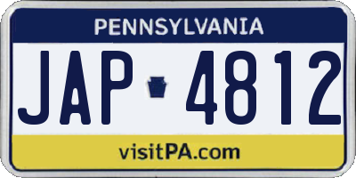PA license plate JAP4812