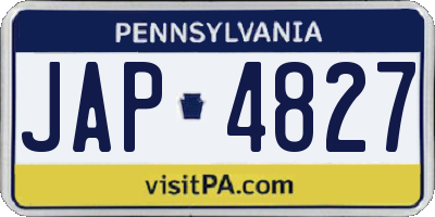 PA license plate JAP4827