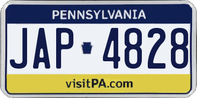 PA license plate JAP4828