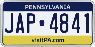 PA license plate JAP4841