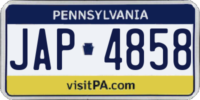 PA license plate JAP4858