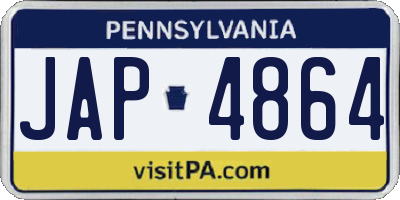 PA license plate JAP4864