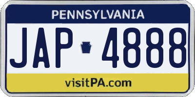 PA license plate JAP4888