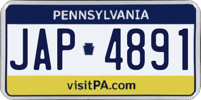 PA license plate JAP4891