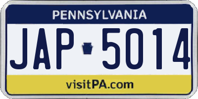 PA license plate JAP5014