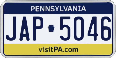 PA license plate JAP5046