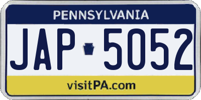 PA license plate JAP5052