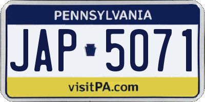 PA license plate JAP5071