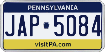PA license plate JAP5084