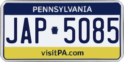 PA license plate JAP5085